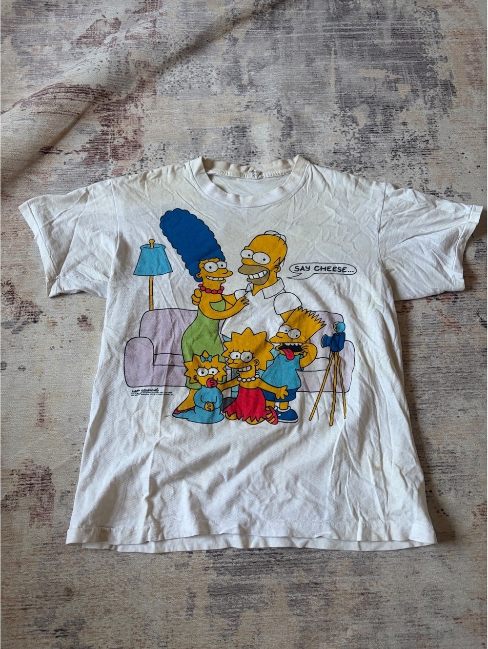 Simpsons 89 ‘say cheese’ thrashed tee